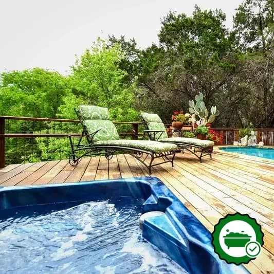 Private outdoor hot tub