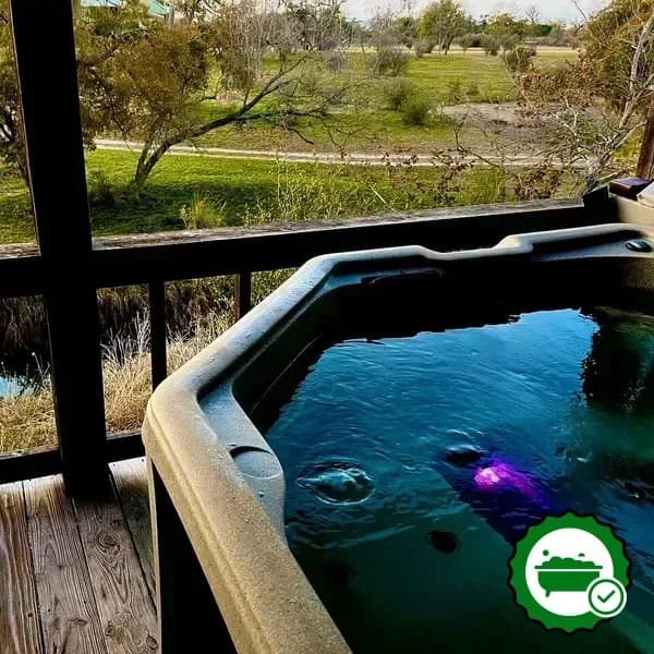 Private outdoor hot tub
