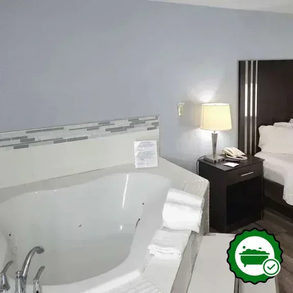 In-room jacuzzi at Quality Inn Terre Haute University Area in Terre Haute