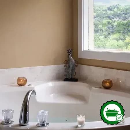 In-room jacuzzi at Blair House Inn in Wimberley