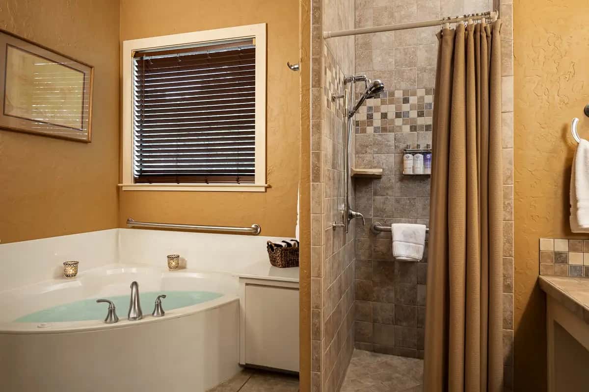 Shared outdoor hot tub at Blair House Inn in Wimberley, TX
