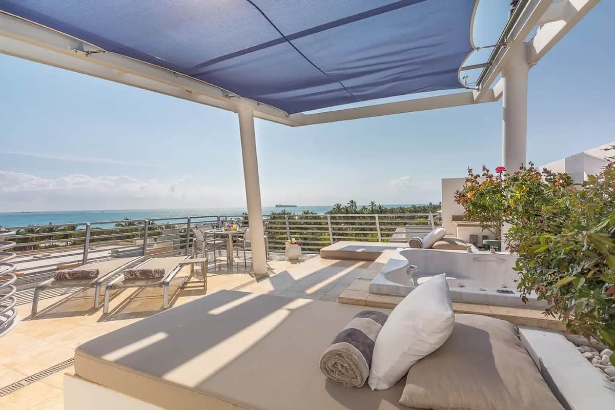 Private outdoor hot tub at SBV Luxury Ocean Hotel Suites