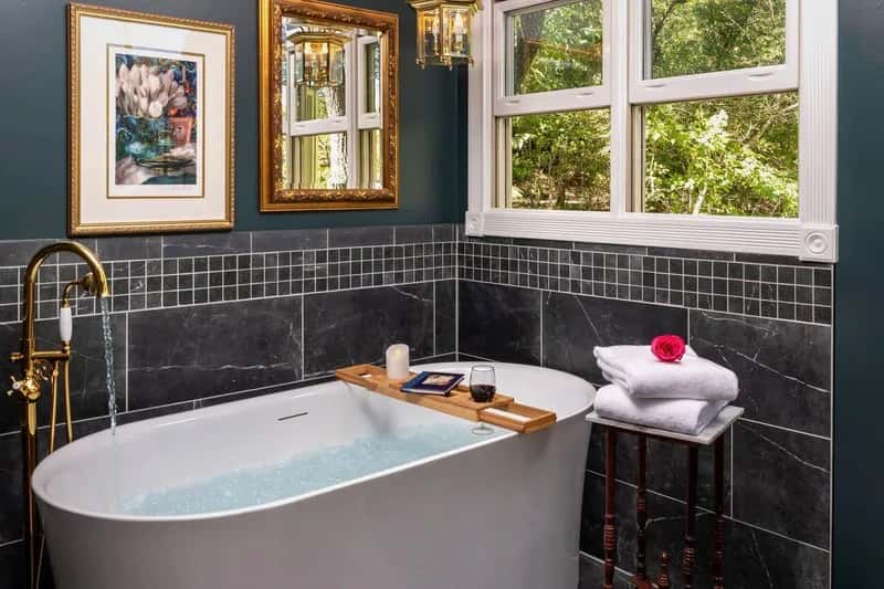 In-room jacuzzi tub at Arsenic and Old Lace Bed & Breakfast Inn in Eureka Springs, AR